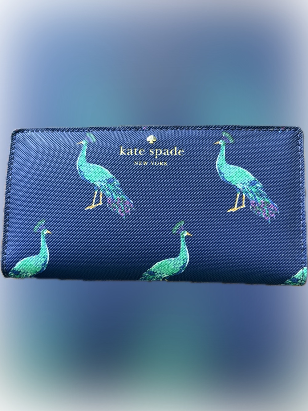 kate spade Navy Peacock Pattern Continental Wallet
